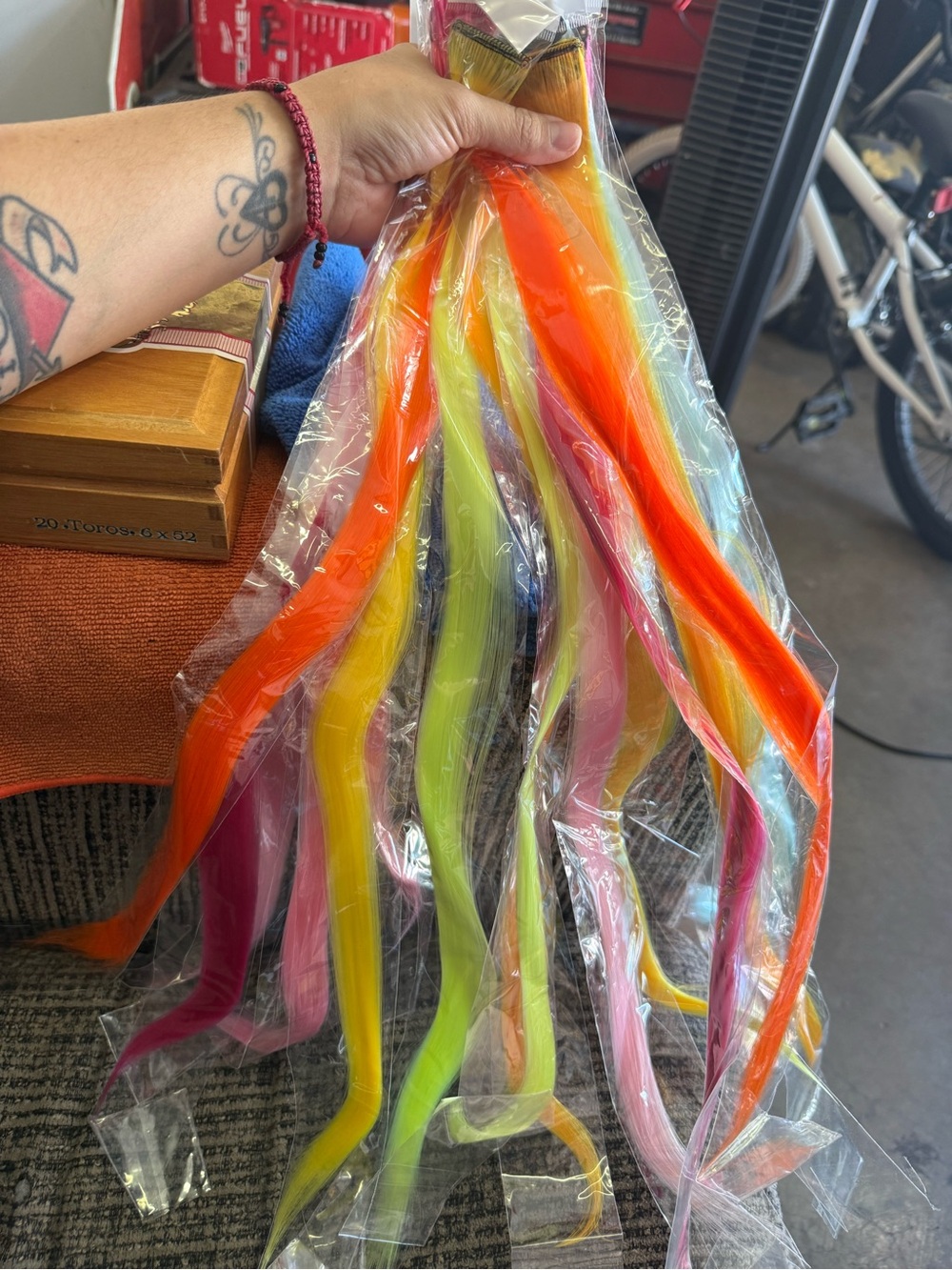 Neon Clip-In Hair Extensions - Multicolor Bright Tones